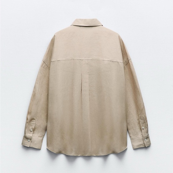 Zara Linen Shirt - Beige - XS - Picture 2 of 5